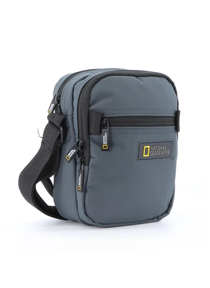 NATIONAL GEOGRAPHIC National Geographic Mutation Small Utility Bag Grey, Zipper Compartment Casual Shoulder Bag For Men And Women Removable Shoulder Strap Secure RFID Pocket