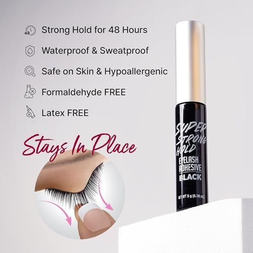 i.Envy i-Envy by KISS Super Strong Hold Eyelash Adhesive Waterproof, Long-Lasting Strip Lash Glue, Natural-Looking Allergy & Latex Free with Brush Applicator (Black, 2 Pack) - Image 2