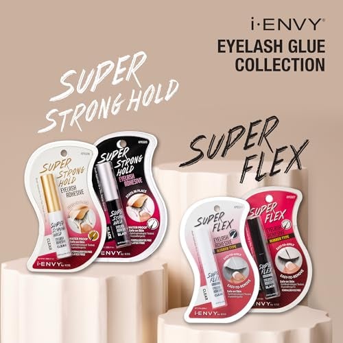 i.Envy i-Envy by KISS Super Strong Hold Eyelash Adhesive Waterproof, Long-Lasting Strip Lash Glue, Natural-Looking Allergy & Latex Free with Brush Applicator (Black, 2 Pack) - Image 5