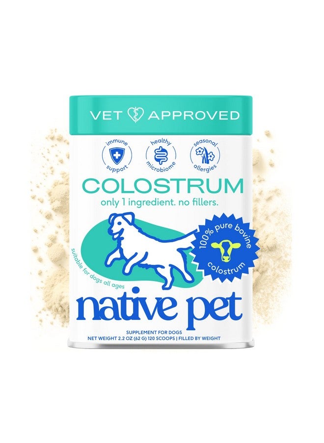 Native Pet Colostrum for Dogs - Bovine Colostrum Powder - Allergy Relief, Immune Support & Itchy Skin Treatment - Dog Multivitamins for Skin & Gut Health - Puppy Milk Replacement & Prebiotic -120 ct. - Image 1