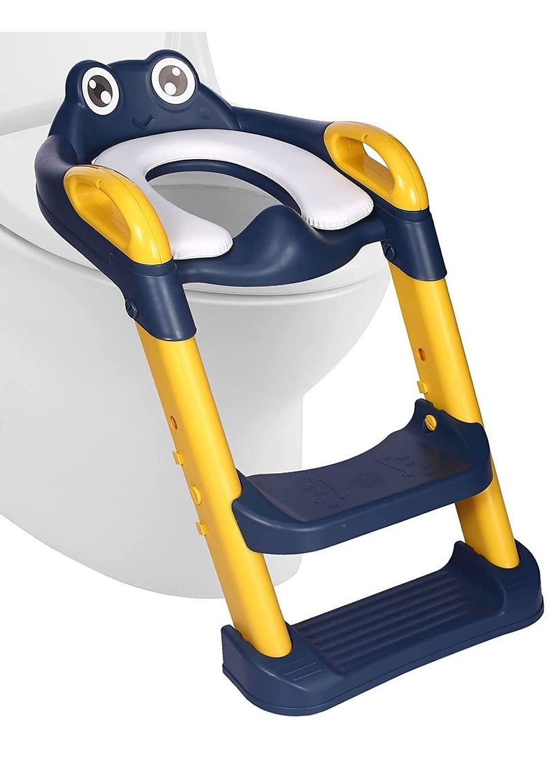 Gonice Toddler Toilet Seat with Adjustable Step Stool Ladder,2 in 1 Foldable Kids Toilet Training Seat  - Image 1