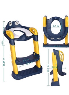 Gonice Toddler Toilet Seat with Adjustable Step Stool Ladder,2 in 1 Foldable Kids Toilet Training Seat  - Image 4
