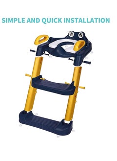 Gonice Toddler Toilet Seat with Adjustable Step Stool Ladder,2 in 1 Foldable Kids Toilet Training Seat  - Image 2