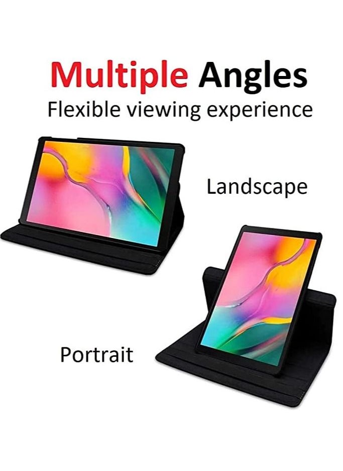 Generic - Samsung Galaxy Tab A7 10.4 2020 Case - 360 Degree Rotating Stand [Auto Sleep/Wake] Folio Leather Smart Cover Case for Samsung Tab A7 10.4 2020 Tablet [SM-T500/T505/T505N/T507](Black) - Image 1
