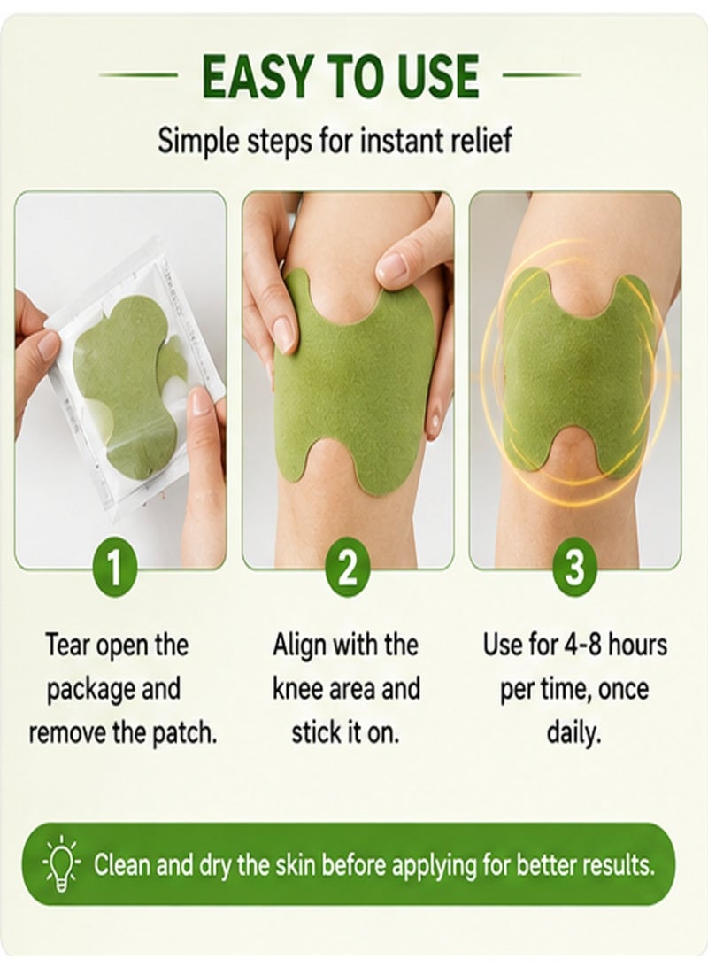 EELHOE Natural Wormwood Knee Pain Relief Patch 10Pcs - Long-Lasting Joint Support, Fast-Acting Herbal Plaster for Knee Discomfort, Stiffness & Joint Pain, Easy to Apply - Image 4