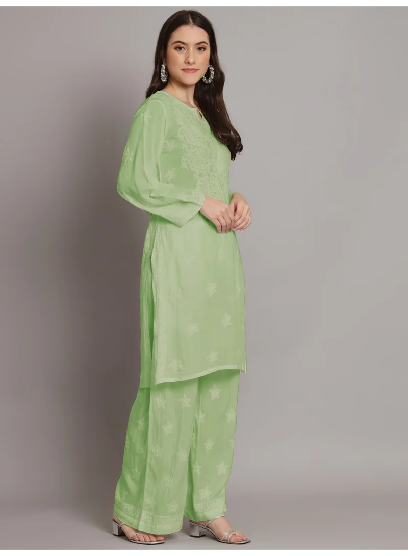 Alaya Women Hand Embroidered Lucknowi Chikankari Modal Kurta Set AL3662