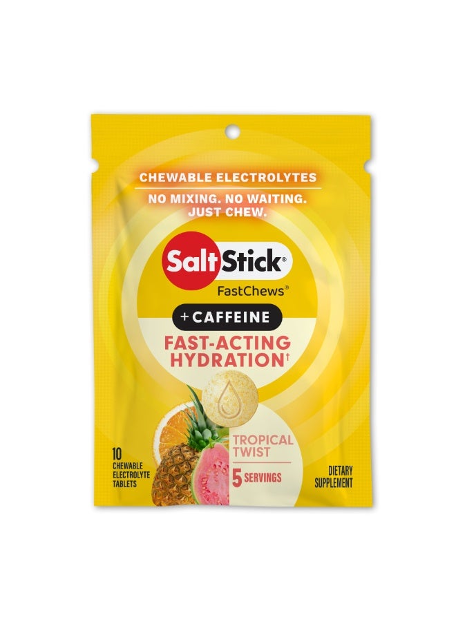سولت ستك إلكتروليتات فاست تشوز بنكهة الفواكه الاستوائية، أقراص ترطيب قابلة للمضغ، تحتوي على الصوديوم والبوتاسيوم والمغنيسيوم والكالسيوم، 10 أقراص قابلة للمضغ - Image 1