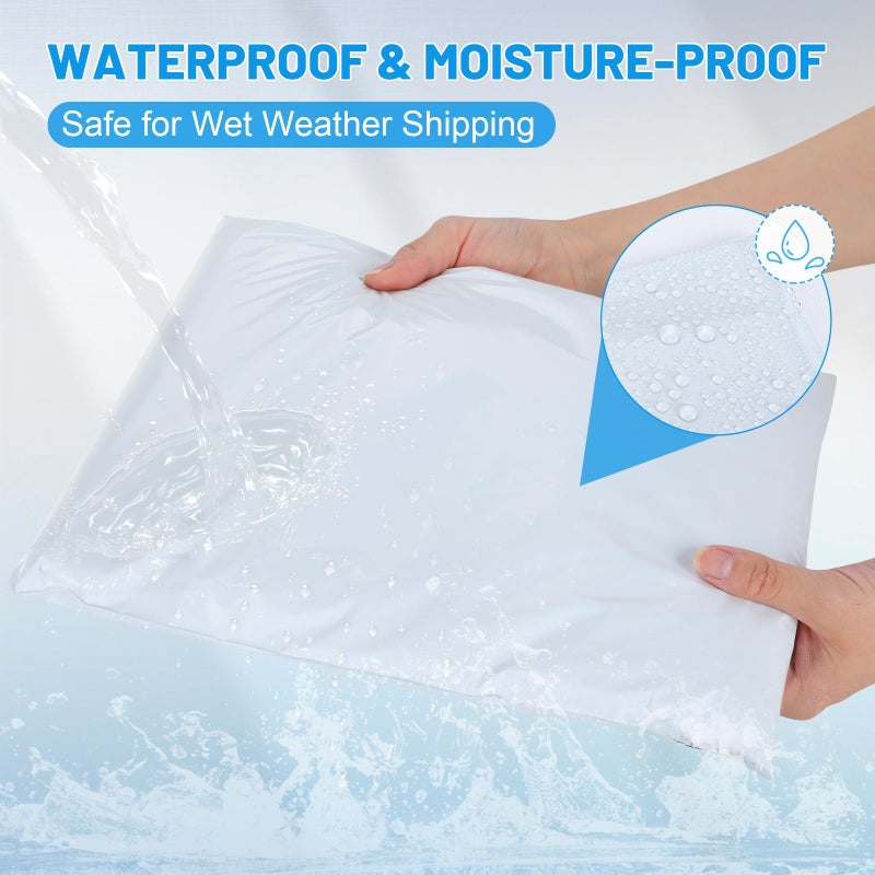 LINSIRON 50 Pcs Poly Mailers Shipping Bags 10x13 Inch Packaging Clothes Polymailers Envelopes Mailing Package Self Seal Shipping Envelopes Waterproof Poly Bags Small Business Supplies Package White - Image 3
