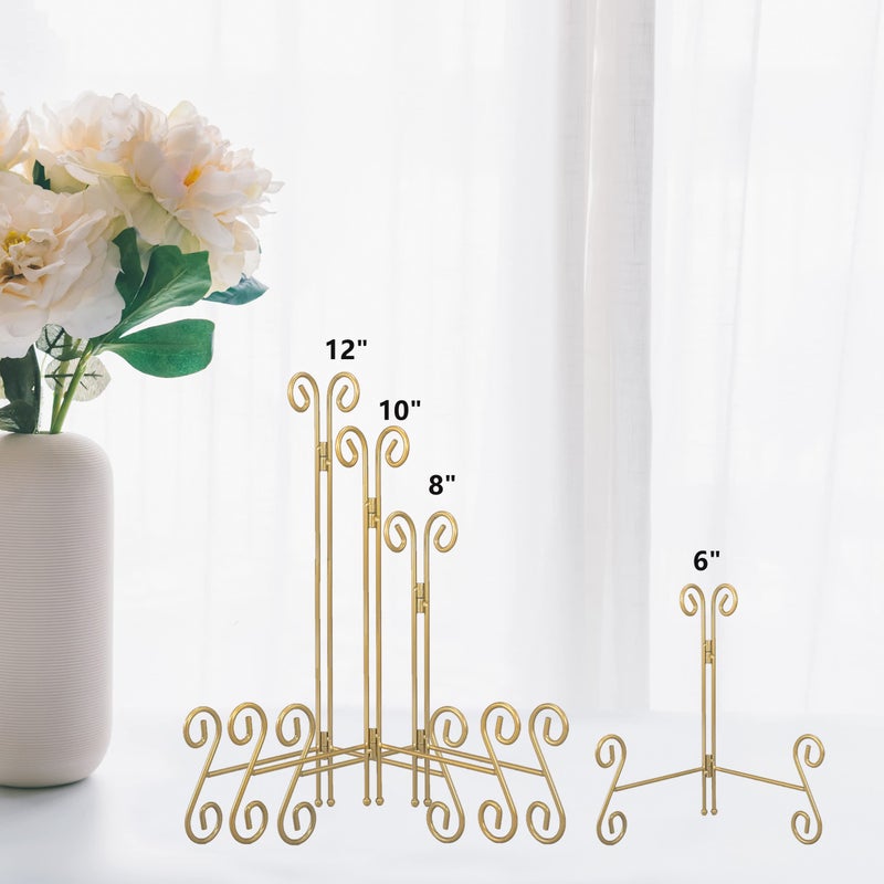 Hemylu Gold Plate Stand  6 Inch Decorative Plate Holder For Displaying Platters  Heavy-Duty Metal Easel Stand For Picture  Photo Frame  Plates  Books And Round Objects - Image 2