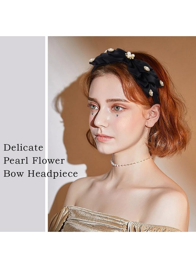 Bow Headbands Pearl Rhinestone Hairbands Black Red Headpieces Teeth Comb Bowknot Hair Accessories For Women And Girls (Black) - pzsku/Z4990A0CE63688A40CB5AZ/45/_/1735567245/027e0a3f-385e-4fbd-a8d3-53d97b769f2a