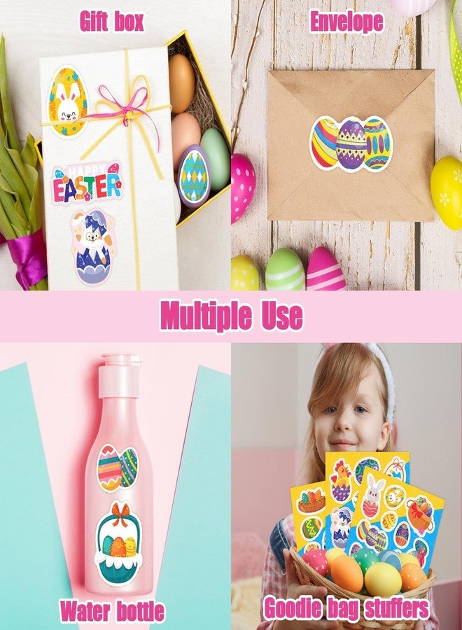 بارتي ويند ملصقات عيد الفصح السعيد للأطفال من بارتي ويند، 476 قطعة من ملصقات الأرانب والكتاكيت والبيض لحشو سلال عيد الفصح وأكياس الهدايا، ملصقات زخرفية لمستلزمات الحفلات والهدايا (32 ورقة) - Image 4