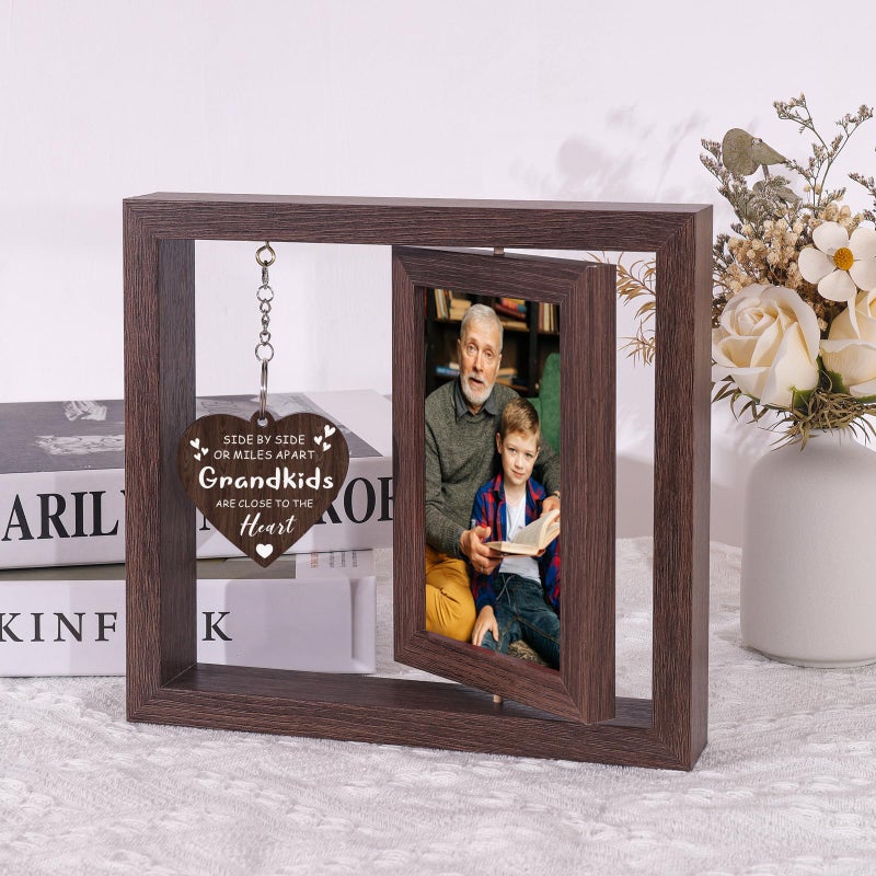 Boiveco Side by Side or Miles Apart Grandkids are Close to the Heart Picture Frame 4x6 First Time Grandparents Gifts, New Grandma and Grandpa Gifts, Thanksgiving Birthday Christmas Grandparents Day Gift - Image 4