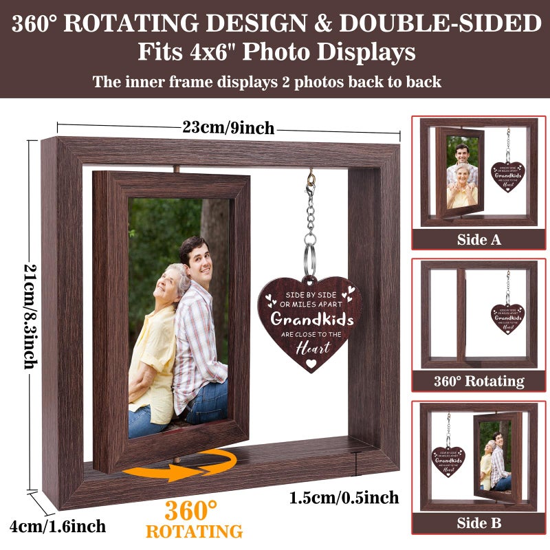 Boiveco Side by Side or Miles Apart Grandkids are Close to the Heart Picture Frame 4x6 First Time Grandparents Gifts, New Grandma and Grandpa Gifts, Thanksgiving Birthday Christmas Grandparents Day Gift - Image 5