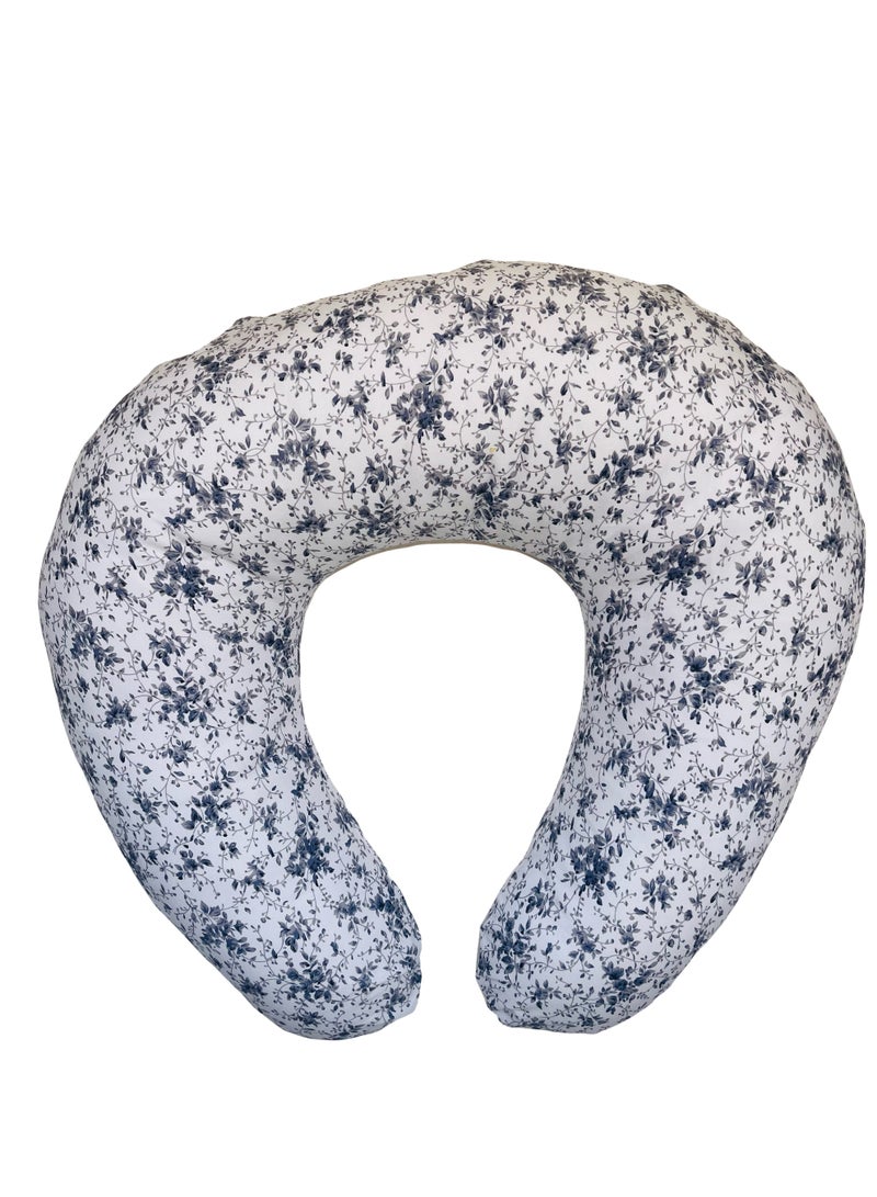 Little Bee Baby Nursing Pillow Breast feeding Nursing Pillow and Positioner for Babies, Feeding Support for Mom & Baby, Tummy Time Pillow, for Breastfeeding & Bottle feeding Nursing Pillow (Black And White Cotton Print) - Image 1