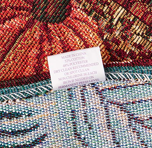 Violet Linen نمط نسيج الخريف الأرجواني لعيد الشكر، أوراق الخريف، عباد الشمس، الفواكه، القرع، نسيج من البوليستر والقطن، 13 × 19، مجموعة مستطيلة من 4، مفارش طاولة زخرفية - Image 3