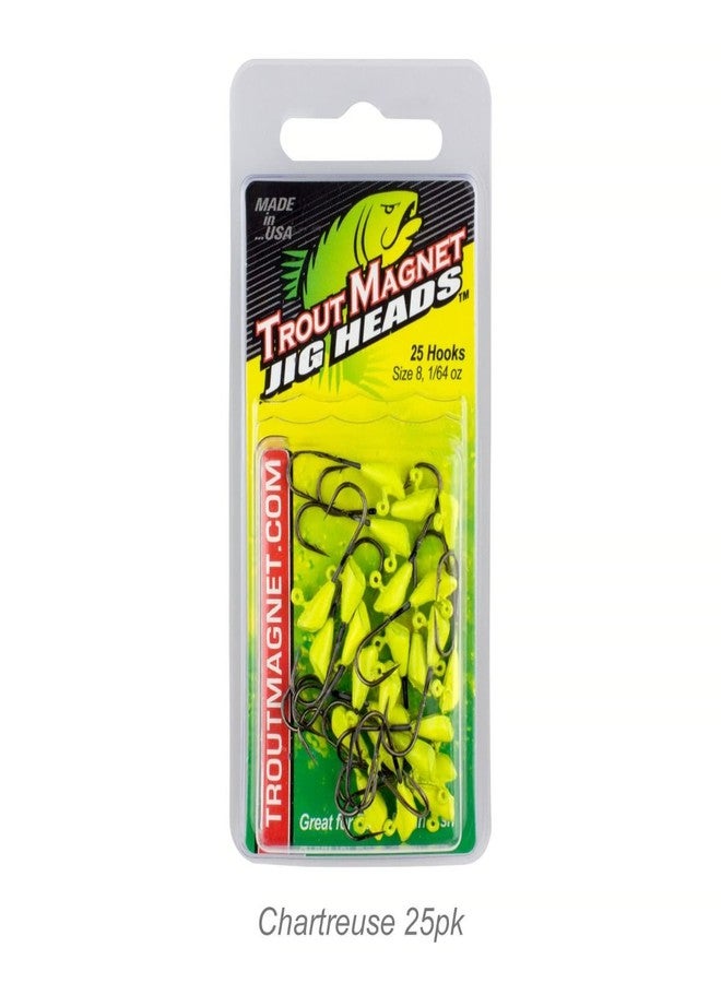 Trout Magnet Leland's Lures Jig Heads, 1/4 oz, with Extra Long Size 8 Hooks and Extra Strong Wire, 25-Pack, Chartreuse - Image 3