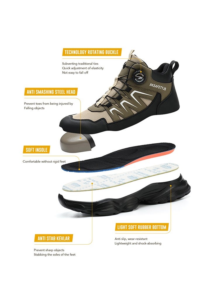 Work Shoes Men's High Lightweight Safety Boots Women's Breathable Safety Shoes Sporty Steel Cap Shoes Work Safety Shoes 42 EUR  - Image 5
