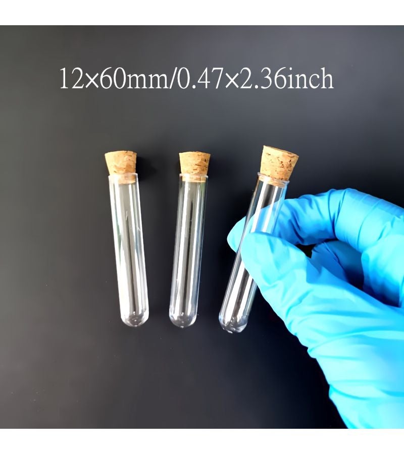 10 Pcs Clear Plastic Test Tubes 12×100mm With Corks Caps Laboratory School Supplies Wedding Favor Gift - Image 2