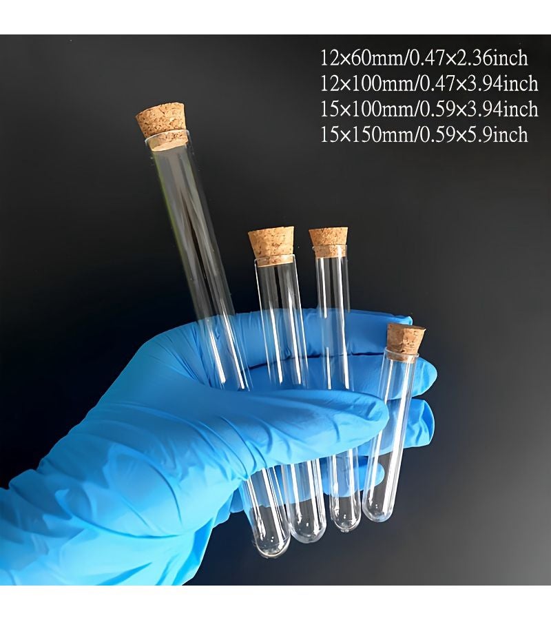 10 Pcs Clear Plastic Test Tubes 12×100mm With Corks Caps Laboratory School Supplies Wedding Favor Gift - Image 3