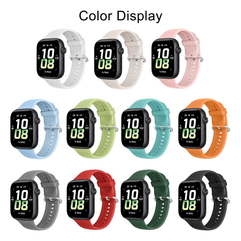 إيروريكس سوار ساعة For Honor Watch 5 بلون فضي سادة مع مشبك ناعم من السيليكون (ليموني) - Image 4