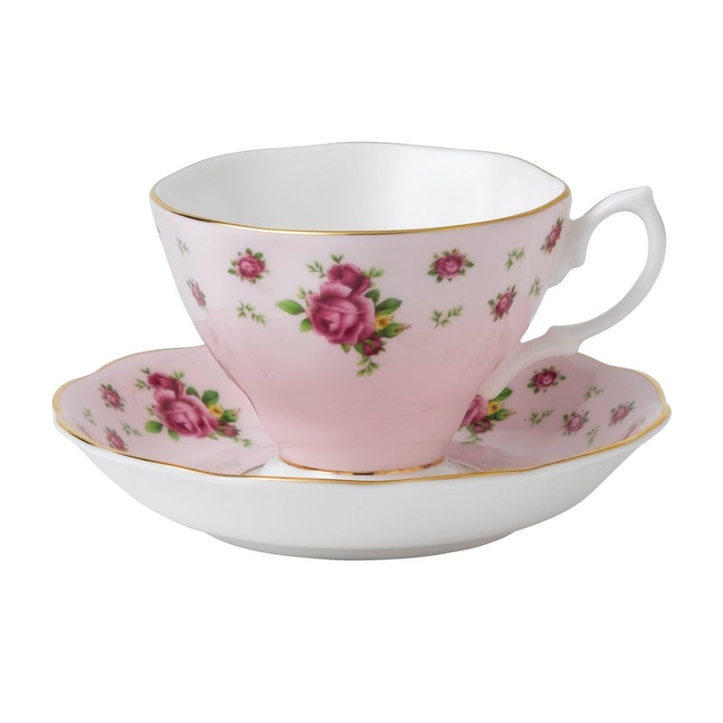 Royal Albert New Country Roses Pink Teacup & Saucer Set - Image 1