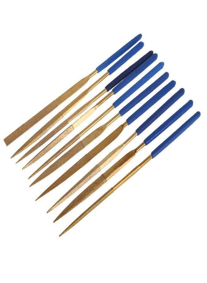 Preamer 10pc Titanium Coated Mini Diamond Needle File Set for Metal Glass Stone Pet Dog Nail File Grinder - Image 1