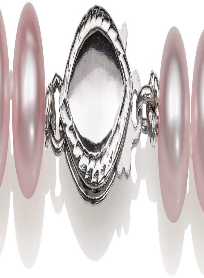 Belacqua Natural Round Cultured Freshwater Real Pearl Necklace in Sterling Silver, 7.0-8.0mm AAA Quality Pink Pearls, 18 Inches Length, Fishhook Clasp, Jewelry for Women, Gift Box Included - Image 2