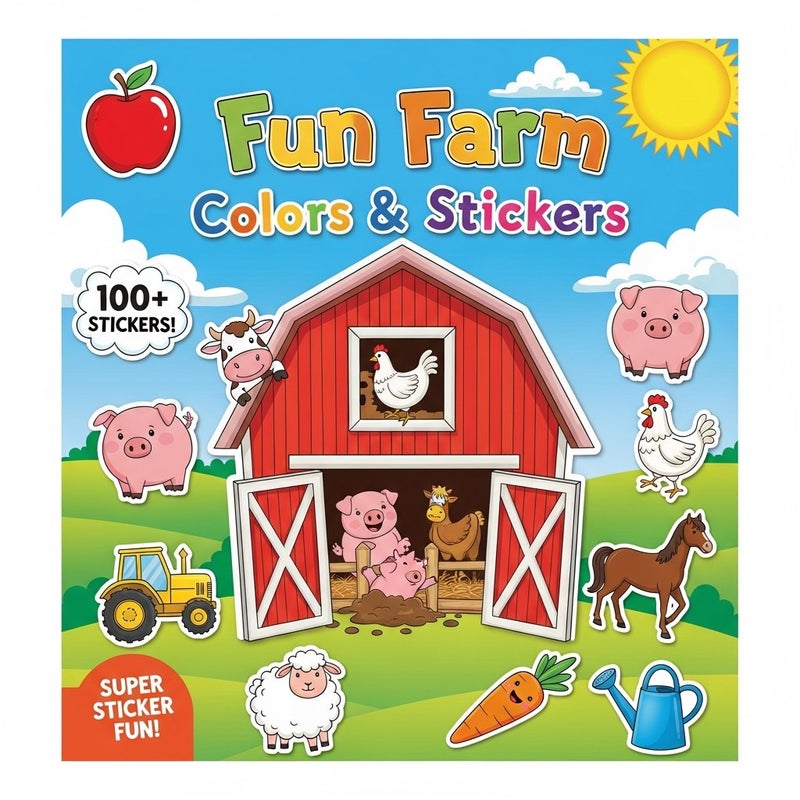 general Interactive Fun Farm Coloring and Sticker Activity Book for Kids - Image 4