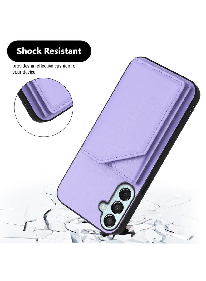 S-TOP Case For Samsung Galaxy M15 / F15 Skin Feel Four Card Slots Phone Case with Wrist Strap - Image 3
