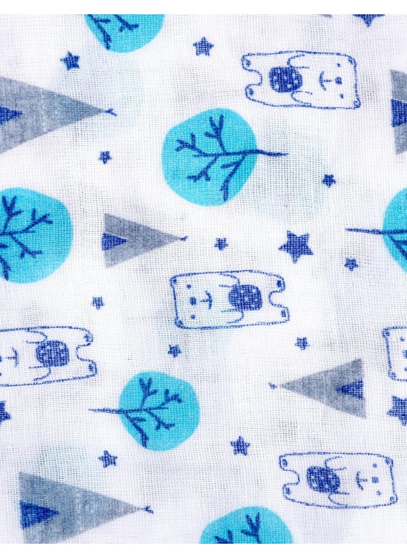The Mom Store The Mom Store Baby Swaddle Wrap Cotton Comfortable Blue Forest New Born  - Image 3