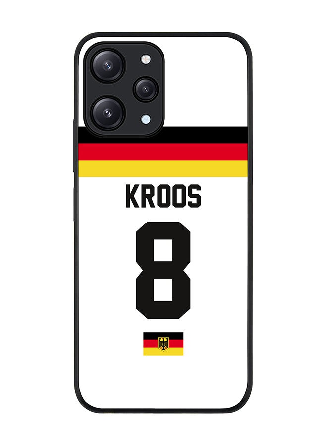 Stylizedd Rugged Black edge case for Xiaomi Redmi 12 4G, Slim fit Soft Case Flexible Rubber Edges Anti Drop TPU Gel Thin Cover -  Football Team - Germany, Player Name - Kroos - Image 1