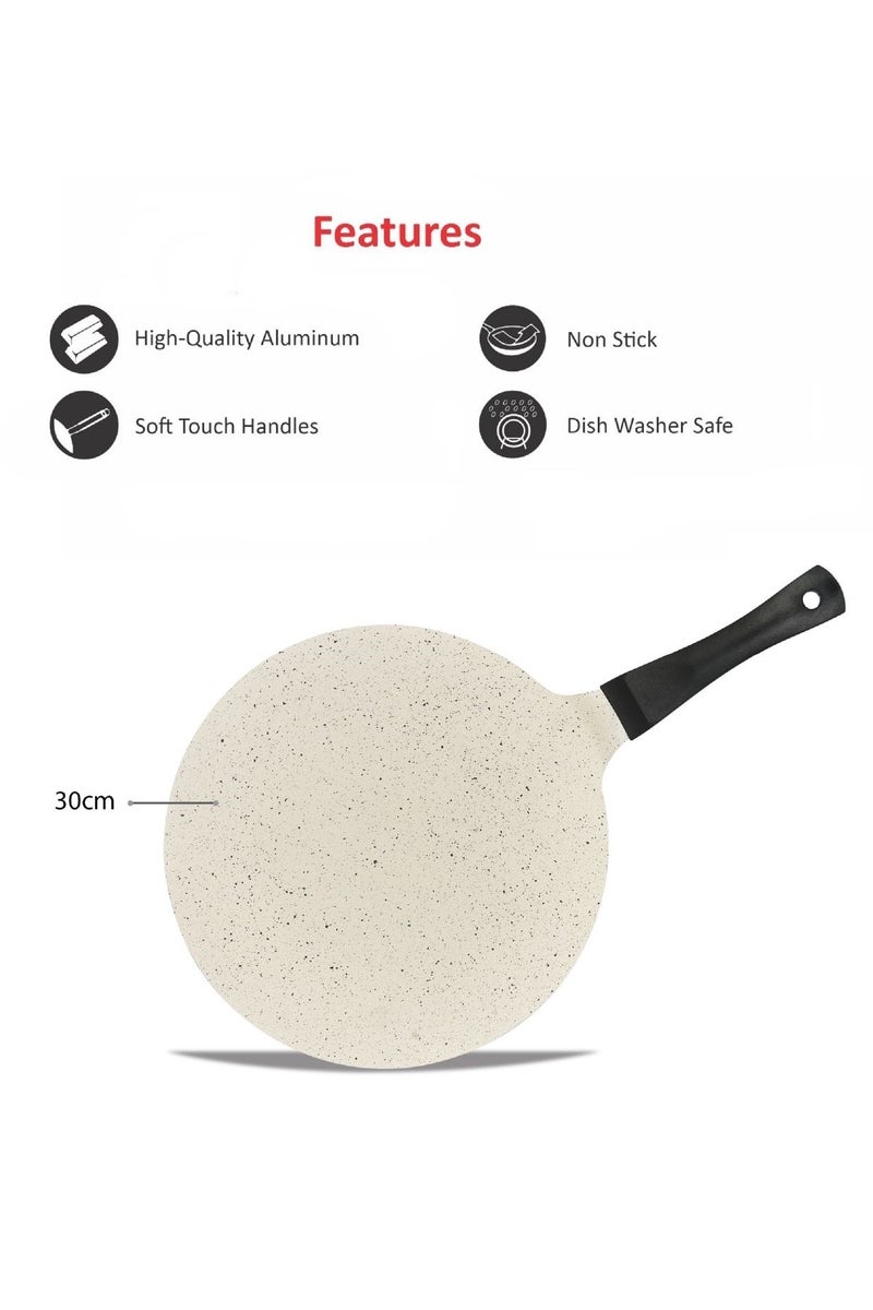 سونكس طاوة ماك مقوسة 30 سم – طلاء رخامي غير لاصق بمقبض مريح وتصميم صديق للبيئة - Image 3