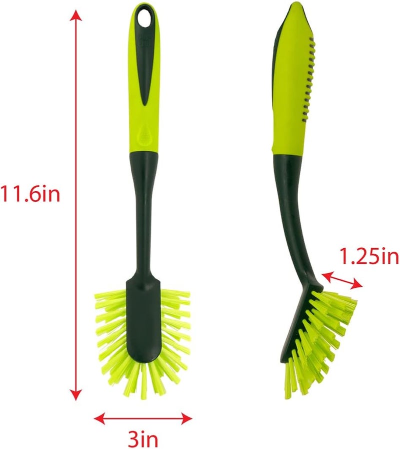 Pine Sol Long Handle Dish Brush – Heavy Duty Bristle Kitchen Scrubber, Safe with Non-Stick Cookware - Image 3