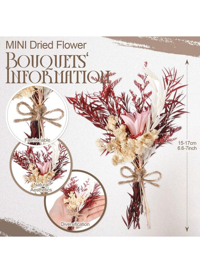 Nuanchu 10 Pcs Mini Dried Flower Bouquet Mixed Natural Dried Flowers with Stem Boho Plant Stem Bunch for DIY Craft Card Home Party Photo Props Wedding Decor, 5 to 7 inches - Image 2