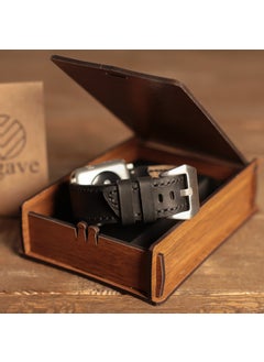 Vagave Apple Watch Compatible Crazy Leather Band with Oval End 42 44 45 mm  - Image 4