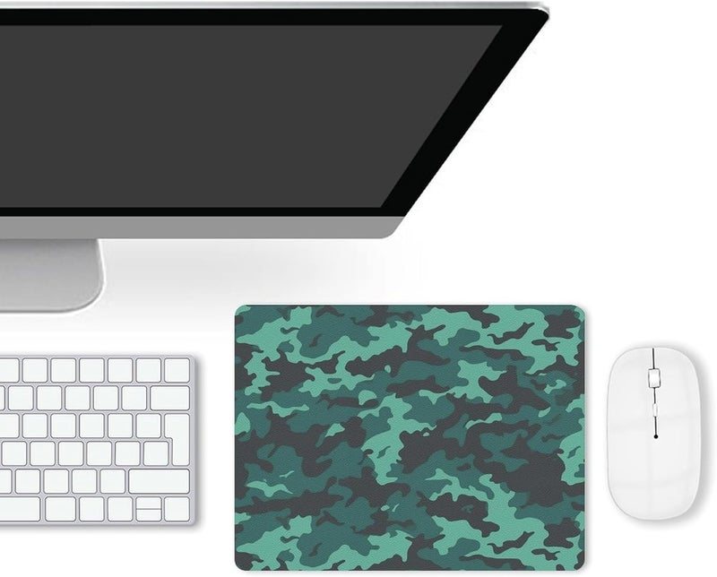 Teal Camouflage Mouse Pad Non-Slip Mouse Mat Smooth Soft-Touch Desk Pad Ergonomic Desk Mat for Pain Relief, Comfortable Mousepad for Computer, Laptop, Office & Home - Image 3