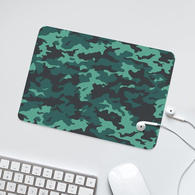 Teal Camouflage Mouse Pad Non-Slip Mouse Mat Smooth Soft-Touch Desk Pad Ergonomic Desk Mat for Pain Relief, Comfortable Mousepad for Computer, Laptop, Office & Home - Image 4