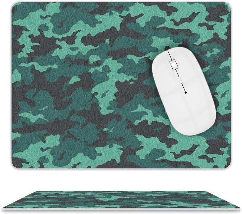Teal Camouflage Mouse Pad Non-Slip Mouse Mat Smooth Soft-Touch Desk Pad Ergonomic Desk Mat for Pain Relief, Comfortable Mousepad for Computer, Laptop, Office & Home - Image 1