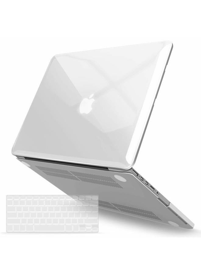 iBenzer Compatible with MacBook Pro 13 Inch Case 2015 2014 2013 end 2012 A1502 A1425, Hard Shell Case with Keyboard Cover for Old Version Apple Mac Pro Retina 13, Crystal Clear, R13CYCl+1 F - Image 1