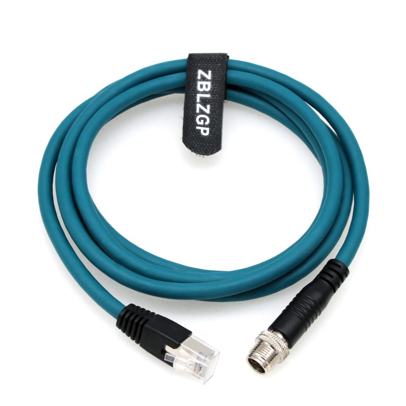 ZBLZGP M12 8 Pin X-Code Male to RJ45 Cat7e Ethernet Shielded Cable for Cognex Industrial Camera (Straight X-Code,Dark Green, 2M) - Image 2