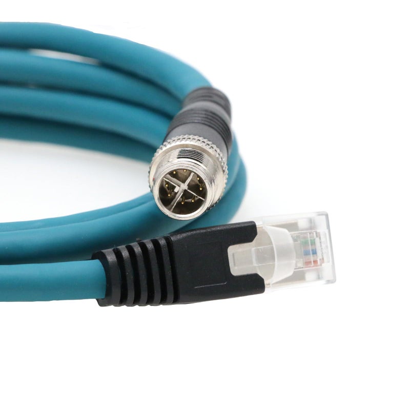 ZBLZGP M12 8 Pin X-Code Male to RJ45 Cat7e Ethernet Shielded Cable for Cognex Industrial Camera (Straight X-Code,Dark Green, 2M) - Image 1