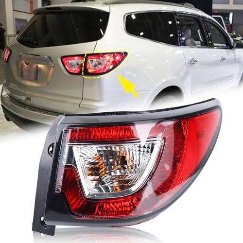 KAMDKI Right Passenger Side Tail Light Assembly Compatible for 2013-2017 Chevy Traverse Outer Rear Brakes Lights 84266020 23301757 GM2805112 W/Bulbs RH - Image 1