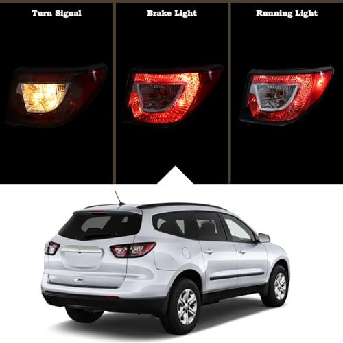 KAMDKI Right Passenger Side Tail Light Assembly Compatible for 2013-2017 Chevy Traverse Outer Rear Brakes Lights 84266020 23301757 GM2805112 W/Bulbs RH - Image 2