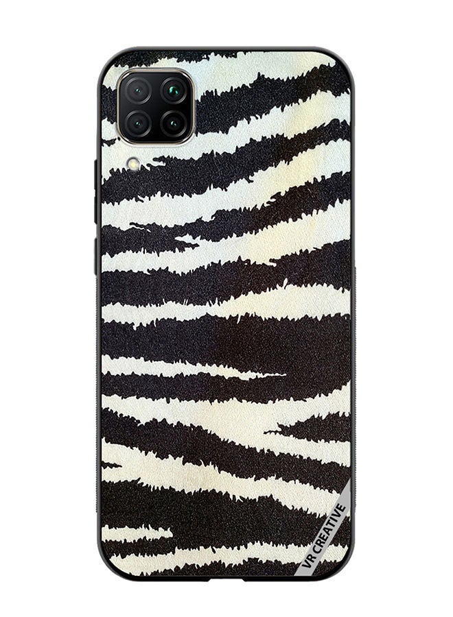 VR CREATIVE غطاء حماية لهاتف هواوي نوفا 7i / P40 لايت قماش قطن بتصميم قوام زيبرا متعدد الألوان - Image 1