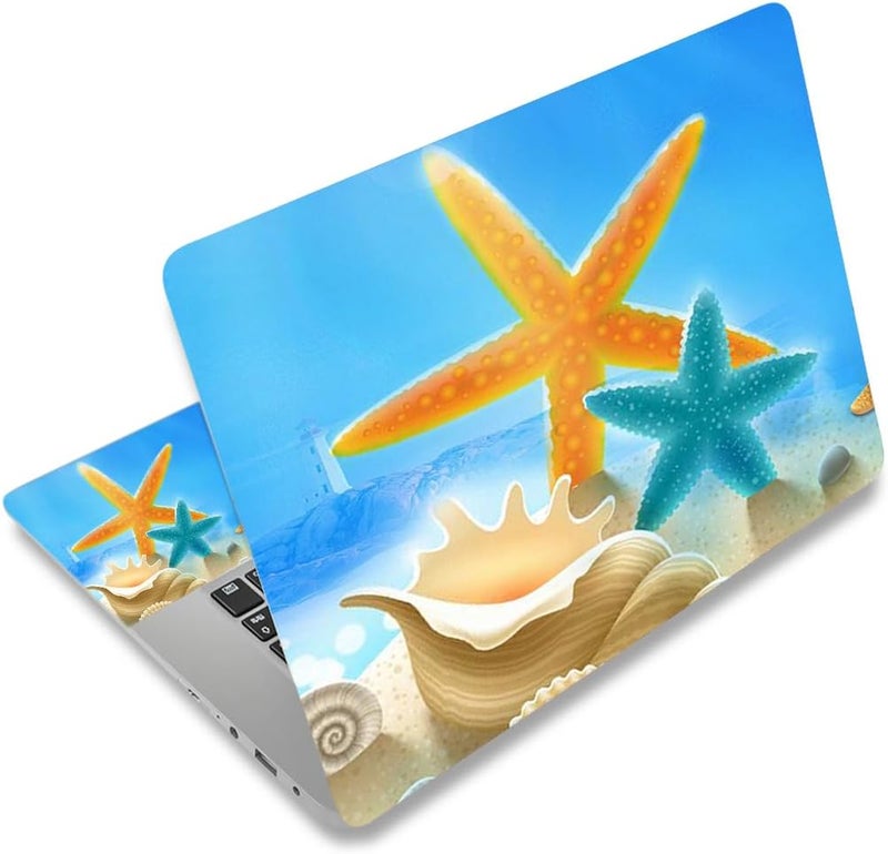12.1 13 13.3 14 15 15.4 15.6 Inches Personalized Laptop Skin Sticker Decal Universal Netbook Skin Sticker Reusable Notebook PC Art Decal Protector Cover Case (Starfish)