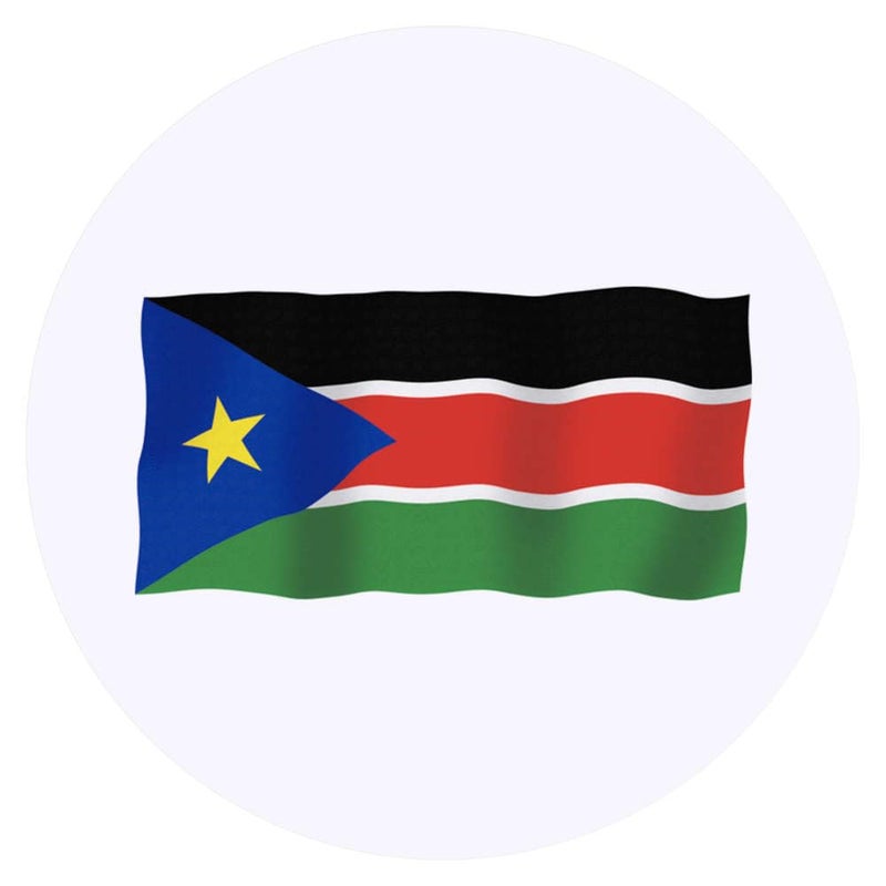 Generic Azeeda 24 x 40mm Round 'Waving South Sudan Flag' Stickers (SK00058665)  - Image 1