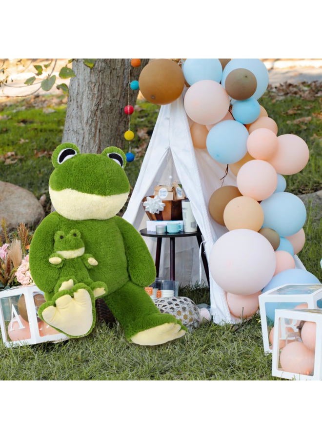 MorisMos Large Frog Stuffed Animals Plush, 36.2'' Giant Stuffed Frog Plush Toy with Baby for Girl Boy Kid Mother, 3Ft Big Toad Animals Set Gift for Baby Shower Birthday Valentines, CPC Certified - Image 2