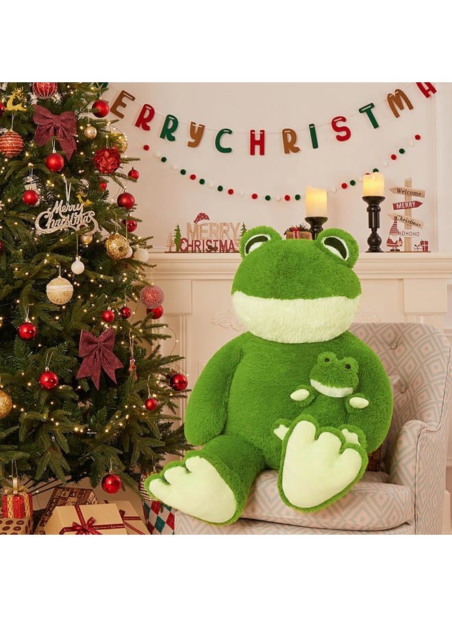 MorisMos Large Frog Stuffed Animals Plush, 36.2'' Giant Stuffed Frog Plush Toy with Baby for Girl Boy Kid Mother, 3Ft Big Toad Animals Set Gift for Baby Shower Birthday Valentines, CPC Certified - Image 5
