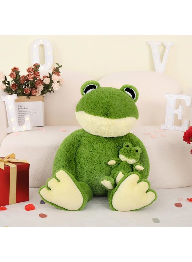 MorisMos Large Frog Stuffed Animals Plush, 36.2'' Giant Stuffed Frog Plush Toy with Baby for Girl Boy Kid Mother, 3Ft Big Toad Animals Set Gift for Baby Shower Birthday Valentines, CPC Certified - Image 4