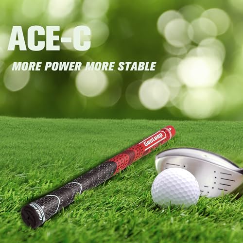 Geoleap Golf Grips Set of 13- Grips with Tapes and Grips with All Repair Kits for Choice,Hybrid Golf Club Grips,Standard/Midsize,All Weather Contral, High Feedback & Traction. (Midsize, Red-Pro Kit(13 - Image 2